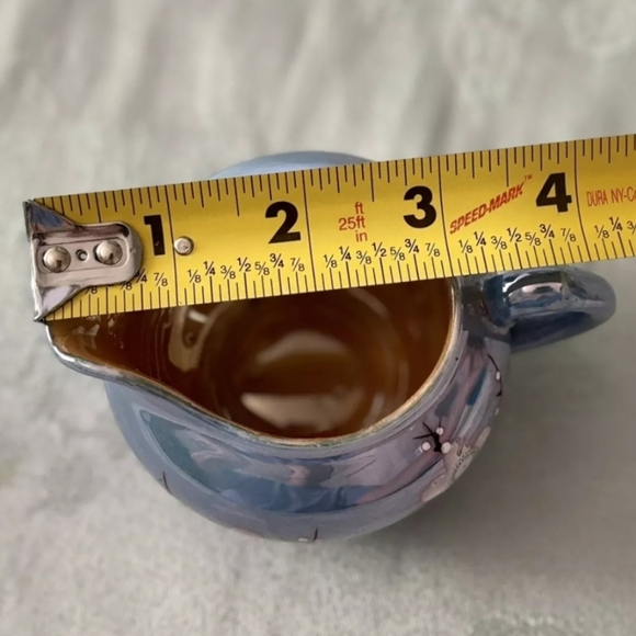 Vintage Handpainted Blue Pearl Cherry Blossom Creamer - Picture 6 of 8